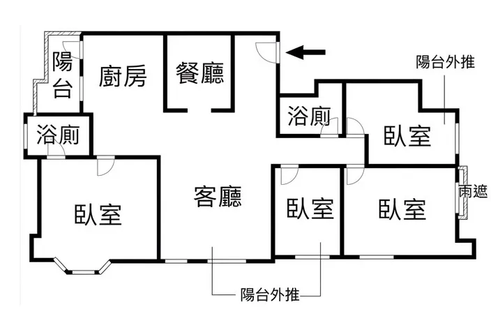 捷運.新店站.歐堡庭院四房平面車位 - 室內格局圖